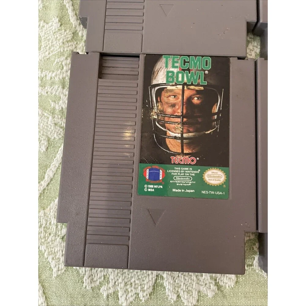 Nintendo NES Game Lot of 4 Pcs Mario Bros. PAC-MAN Tecmo Bowl Double Dribble